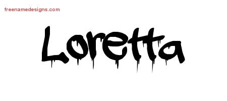 Loretta Graffiti Name Tattoo Designs