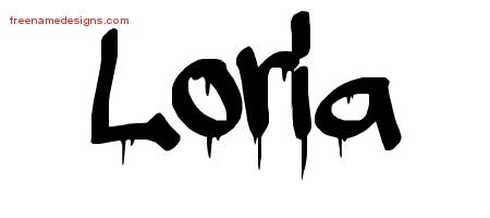 Loria Graffiti Name Tattoo Designs