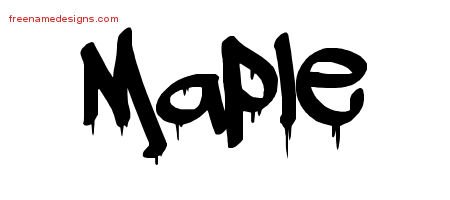 Maple Graffiti Name Tattoo Designs