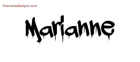 Marianne Graffiti Name Tattoo Designs