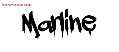 Marline Graffiti Name Tattoo Designs