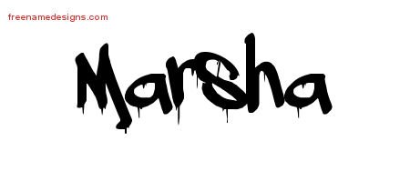 Marsha Graffiti Name Tattoo Designs