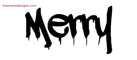 Merry Graffiti Name Tattoo Designs