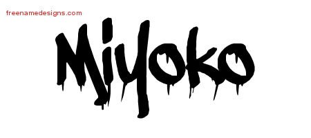 Miyoko Graffiti Name Tattoo Designs