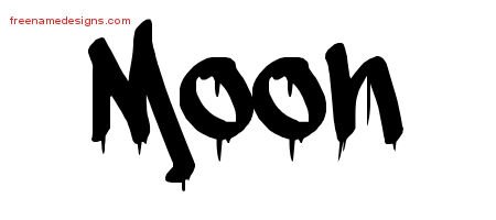 Moon Graffiti Name Tattoo Designs