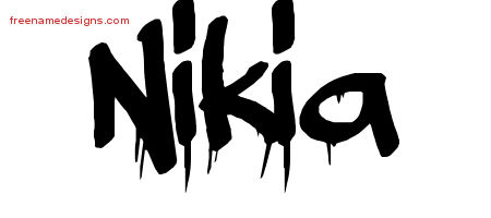 Nikia Graffiti Name Tattoo Designs