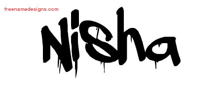 Nisha Graffiti Name Tattoo Designs