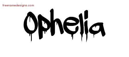 Ophelia Graffiti Name Tattoo Designs