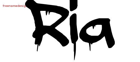 Ria Graffiti Name Tattoo Designs
