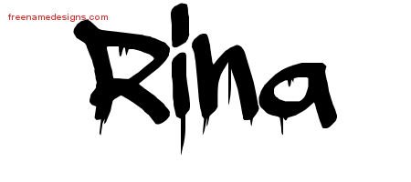 Rina Graffiti Name Tattoo Designs