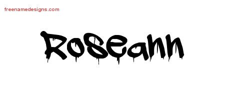 Roseann Graffiti Name Tattoo Designs