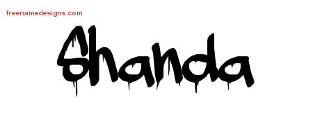Shanda Graffiti Name Tattoo Designs
