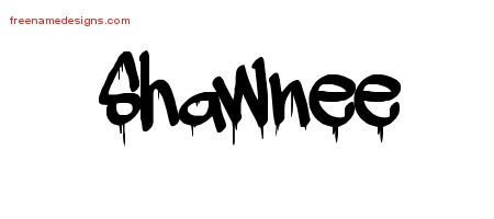 Shawnee Graffiti Name Tattoo Designs