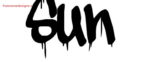 Sun Graffiti Name Tattoo Designs