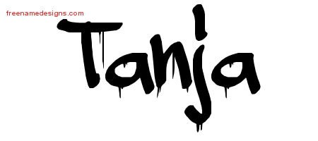 Tanja Graffiti Name Tattoo Designs