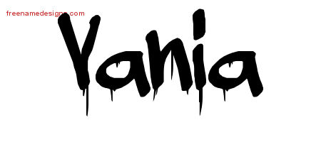 Vania Graffiti Name Tattoo Designs
