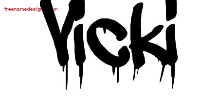 Vicki Graffiti Name Tattoo Designs