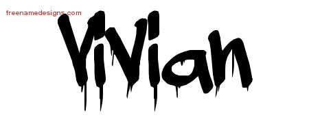 Vivian Graffiti Name Tattoo Designs