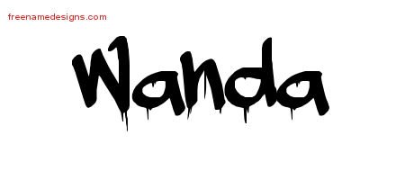 Wanda Graffiti Name Tattoo Designs