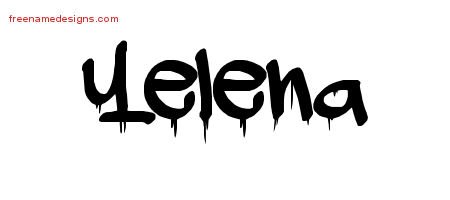 Yelena Graffiti Name Tattoo Designs