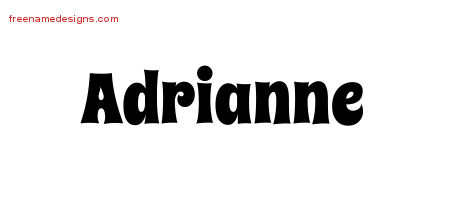 Adrianne Groovy Name Tattoo Designs