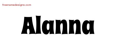 Alanna Groovy Name Tattoo Designs