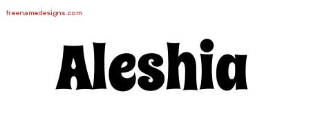 Aleshia Groovy Name Tattoo Designs