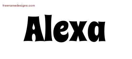 Alexa Groovy Name Tattoo Designs