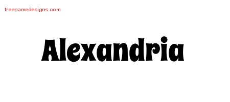 Alexandria Groovy Name Tattoo Designs