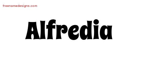 Alfredia Groovy Name Tattoo Designs