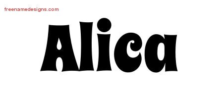 Alica Groovy Name Tattoo Designs