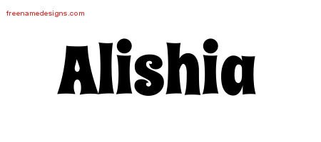 Alishia Groovy Name Tattoo Designs