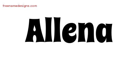 Allena Groovy Name Tattoo Designs