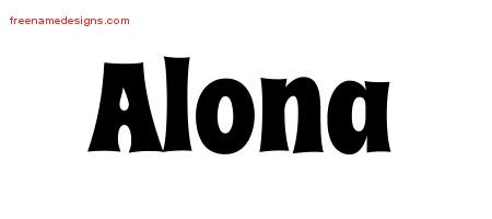 Alona Groovy Name Tattoo Designs