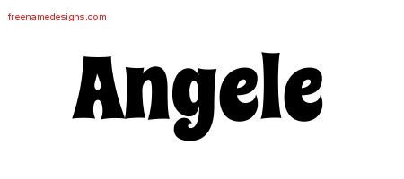 Angele Groovy Name Tattoo Designs