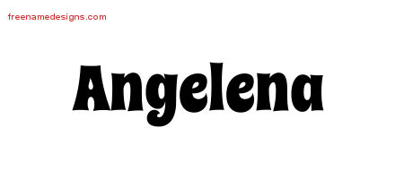 Angelena Groovy Name Tattoo Designs