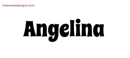 Angelina Groovy Name Tattoo Designs