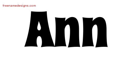 Ann Groovy Name Tattoo Designs