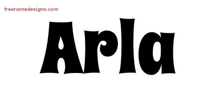 Arla Groovy Name Tattoo Designs