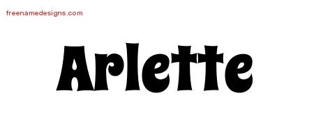 Arlette Groovy Name Tattoo Designs