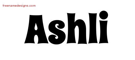Ashli Groovy Name Tattoo Designs
