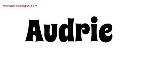 Audrie Groovy Name Tattoo Designs