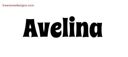 Avelina Groovy Name Tattoo Designs
