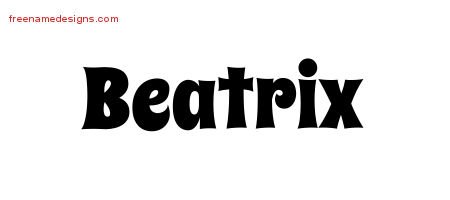 Beatrix Groovy Name Tattoo Designs