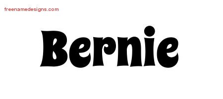 Bernie Groovy Name Tattoo Designs