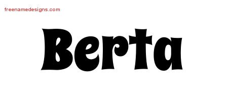 Berta Groovy Name Tattoo Designs