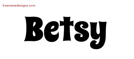 Betsy Groovy Name Tattoo Designs