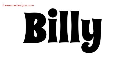 Billy Groovy Name Tattoo Designs