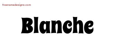 Blanche Groovy Name Tattoo Designs