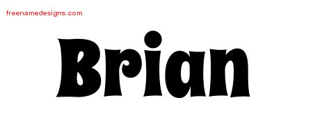 Brian Groovy Name Tattoo Designs